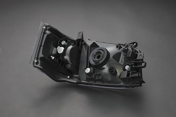 DEPO製ヘッドライトAssy【艶消BK】1/2型専用 純正レベライザー移植モデルの詳細画像02