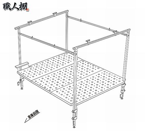 職人棚親方【3人工】SET 中央板を追加したフラット棚の詳細画像02
