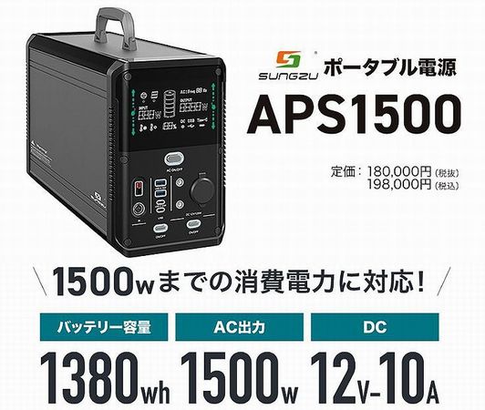 SUNGZUポータブル電源 APS1500の詳細画像01